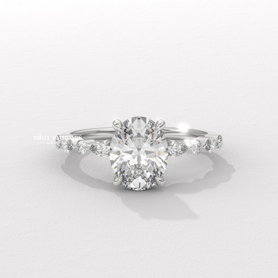 Round solitaire engagement ring with IGI certificate and packaging