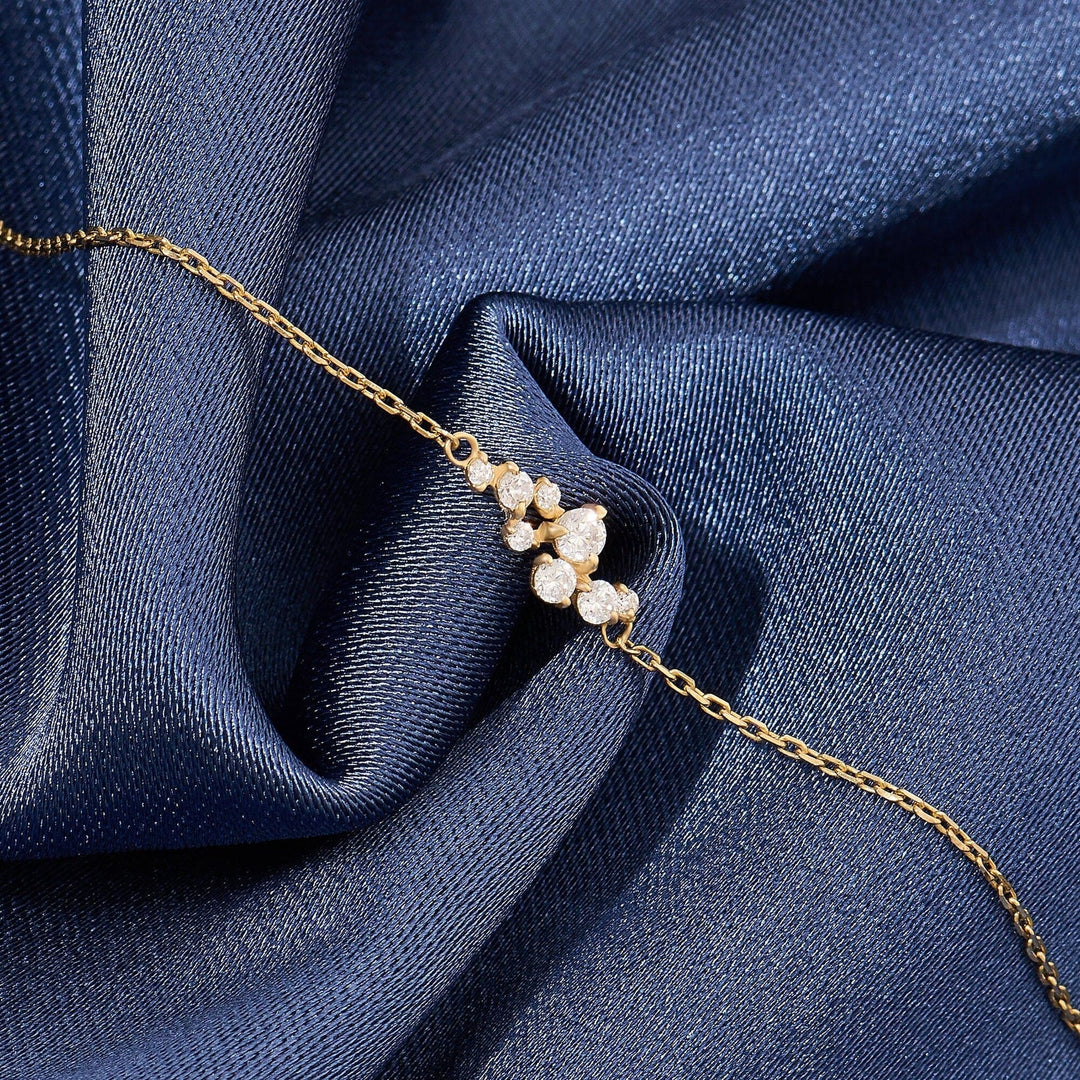 Round Cut Lab-Grown Diamond Cluster Bracelet for Women