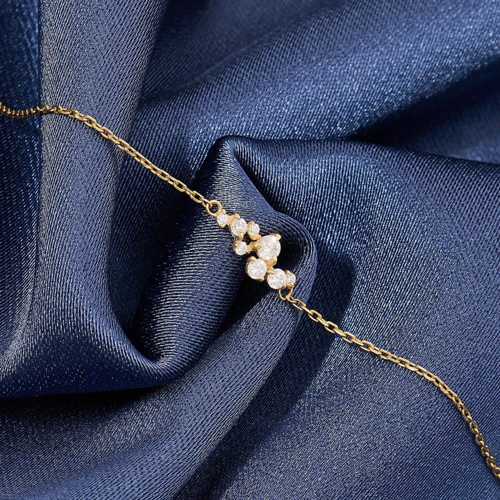 Round Cut Lab-Grown Diamond Cluster Bracelet for Women
