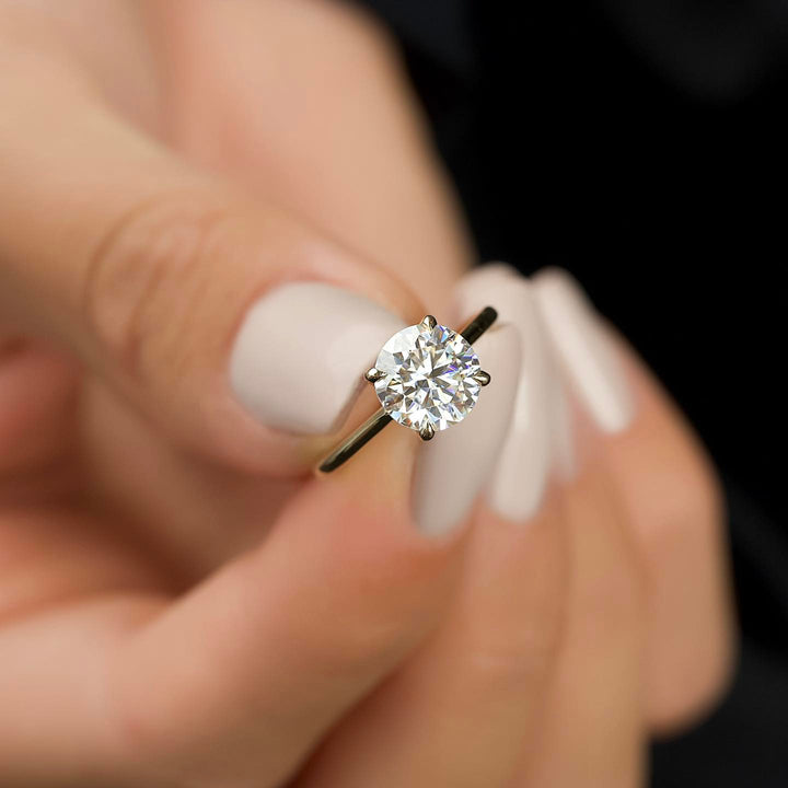 Buy 3.0CT round hidden halo lab grown diamond engagement ring online