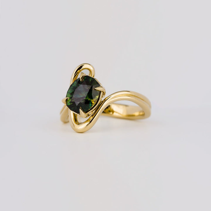 Oval solitaire engagement ring close-up showing high clarity diamond clarity