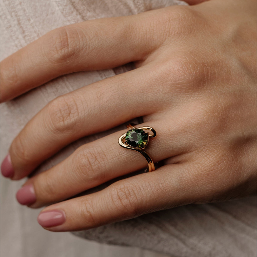 Oval solitaire engagement ring with brilliant diamond sparkle