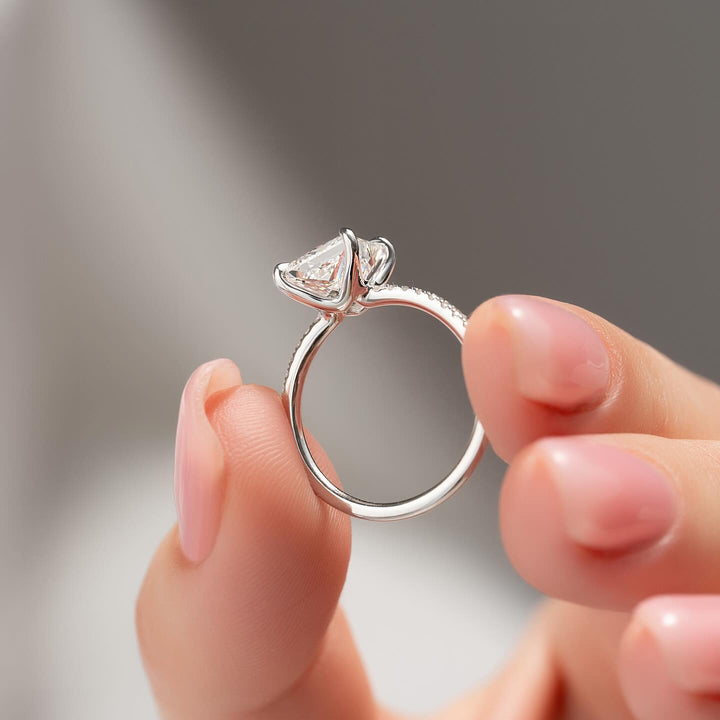 Buy princess cut pave diamond engagement ring with free shipping