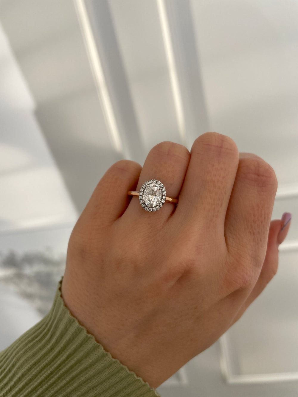 1.25 - 3.25 CT Oval Cut Lab Grown Diamond Halo Engagement Ring - Doozy Diamonds