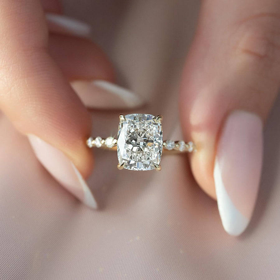 Discover cushion pave lab grown diamond engagement ring online