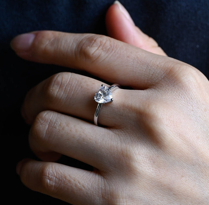 Shop the heart cut solitaire engagement ring collection online