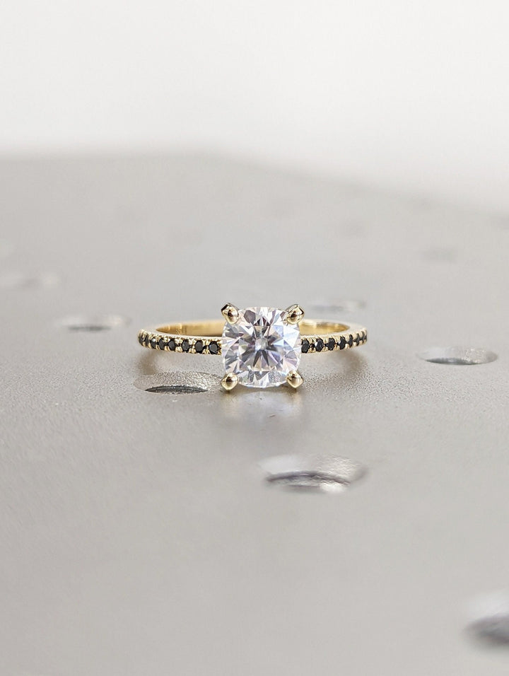 1.50CT cushion pave lab grown diamond engagement ring for sale