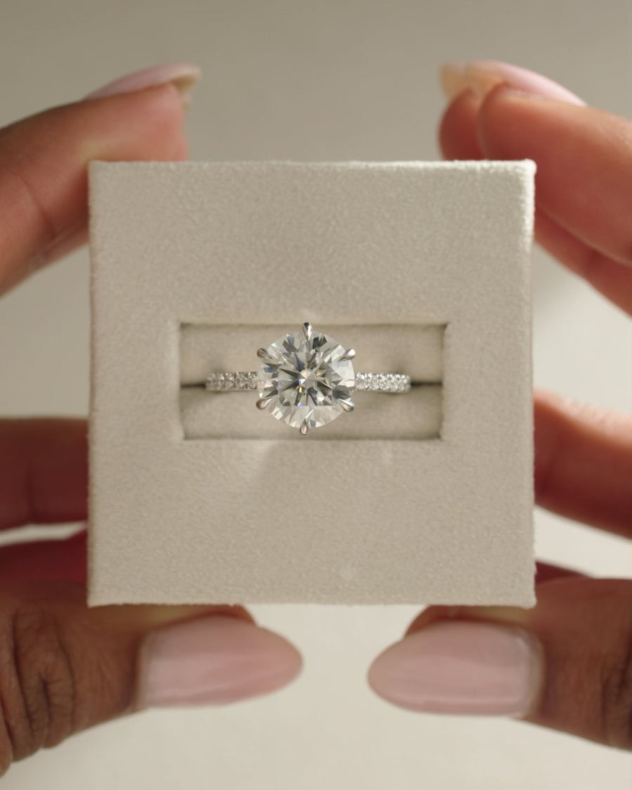 concealed halo setting, under halo setting, halo hidden gallery setting, pavé band setting, full pavé band setting, half pavé band setting, micro pavé setting, french pavé setting, u cut pavé setting, bead set pavé setting, bright cut pavé setting, shared prong pavé setting, prong