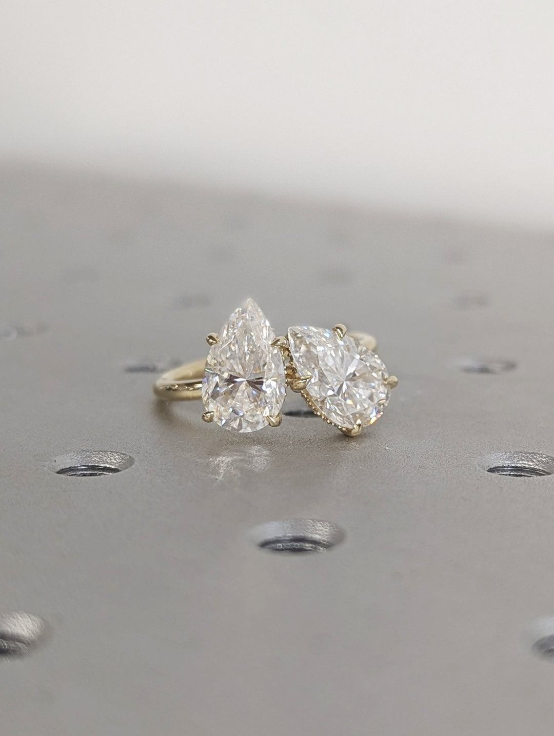 2.50CT pear hidden halo lab grown diamond engagement ring for sale
