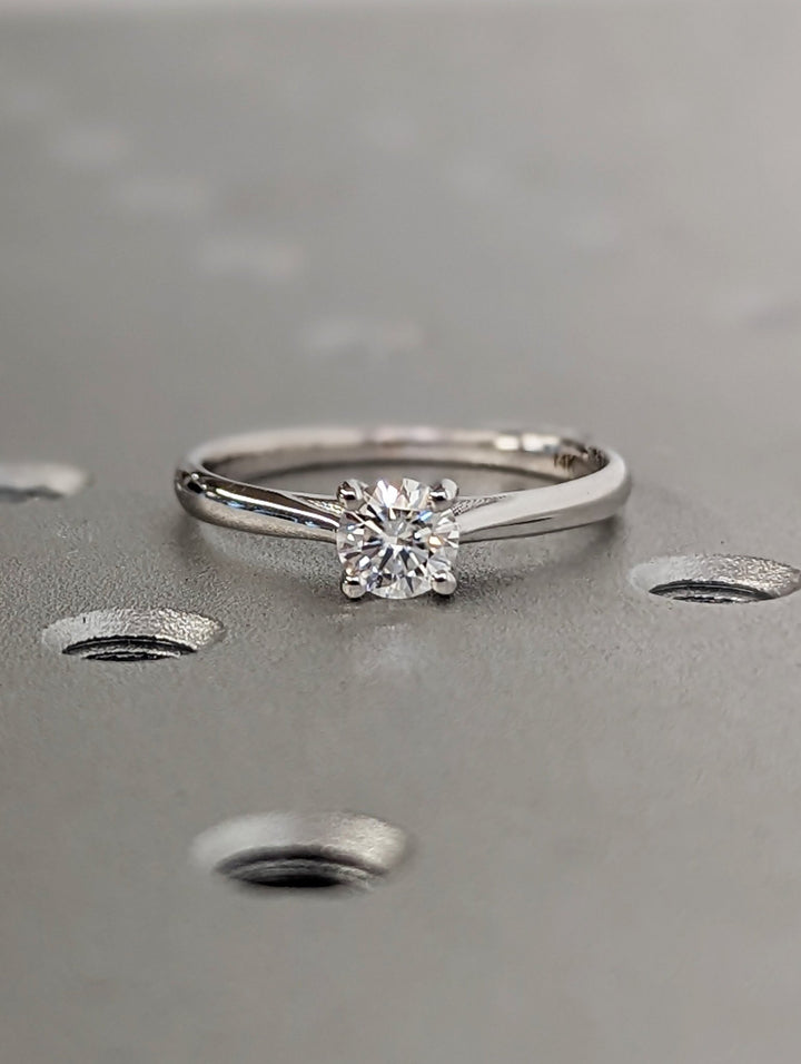 0.50CT round solitaire lab grown diamond engagement ring for sale