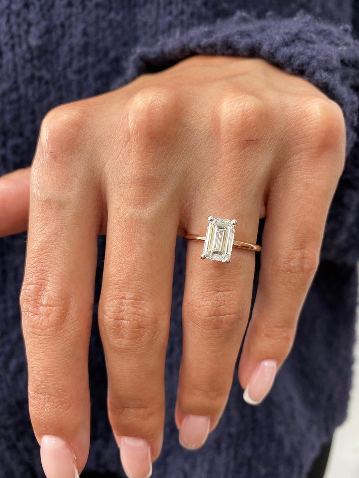 Buy 2.0CT emerald solitaire lab grown diamond engagement ring online