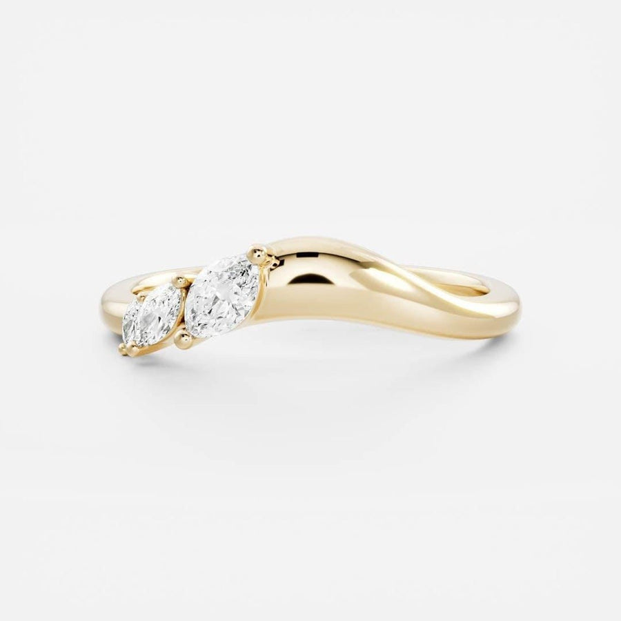 Marquise marquise diamond wedding band front view