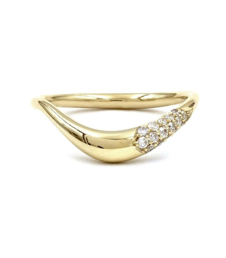 Round round diamond wedding band front view