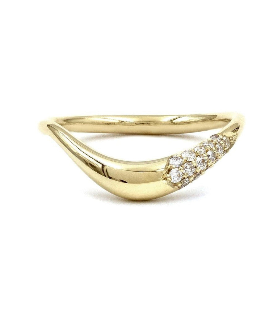 Round round diamond wedding band front view