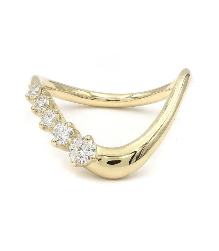 Round round diamond wedding band front view