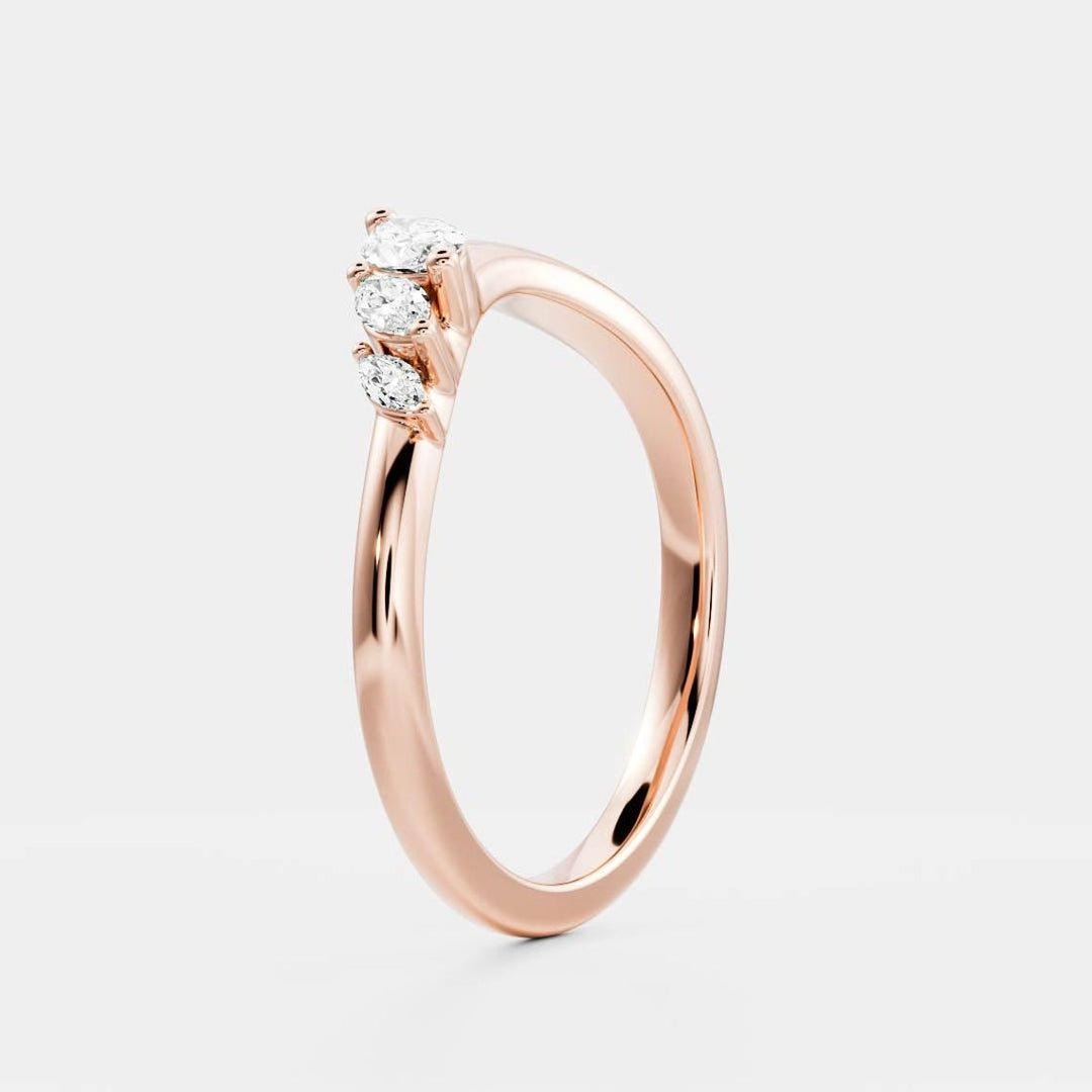 Marquise diamond wedding band in white gold