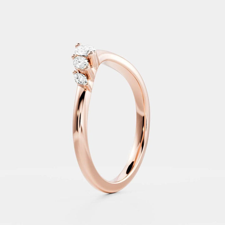 Marquise diamond wedding band in white gold