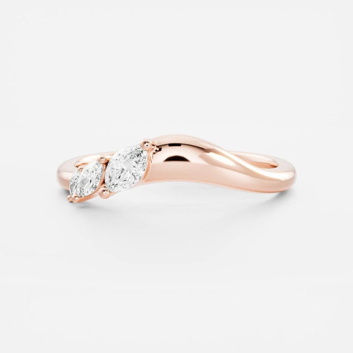 Marquise diamond wedding band in yellow gold