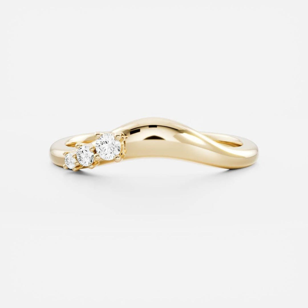 Round round diamond wedding band front view