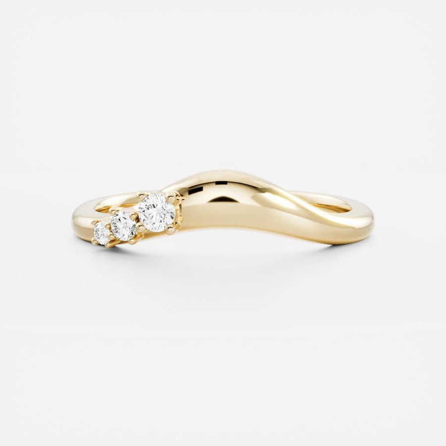 Round round diamond wedding band front view