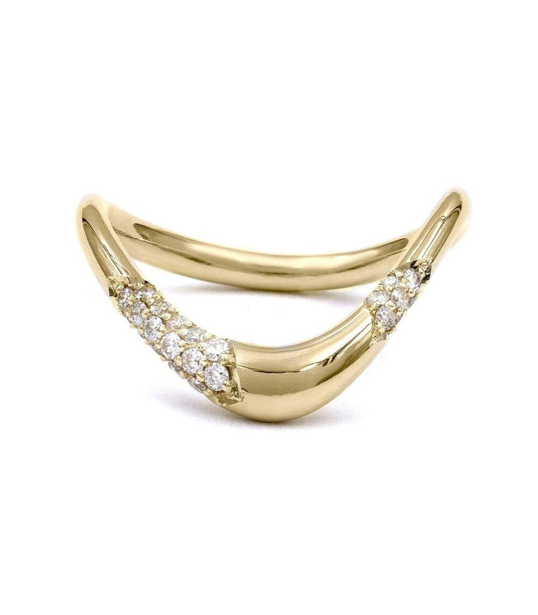 Round round diamond wedding band front view