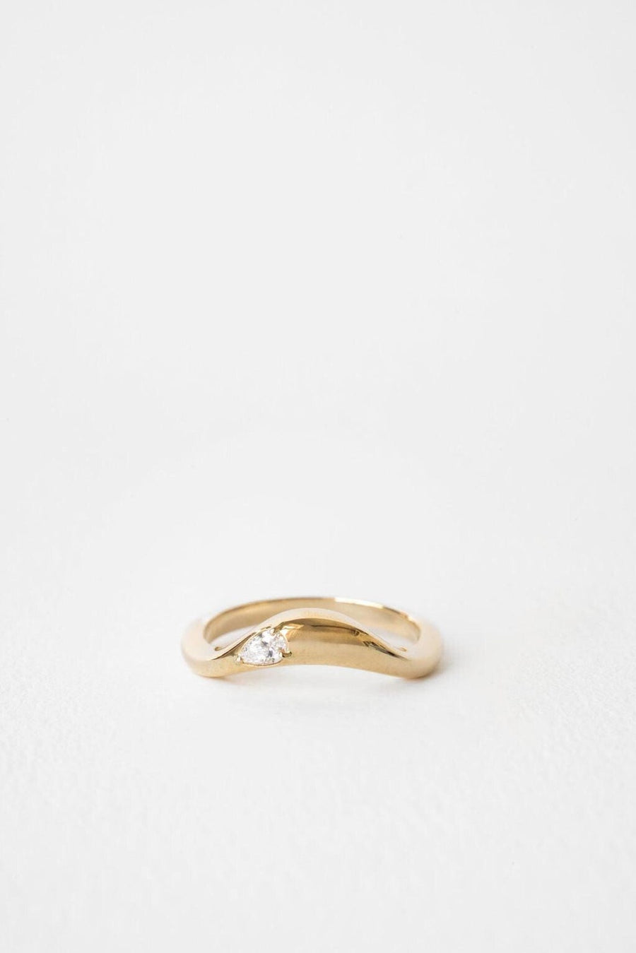 Pear pear diamond wedding band front view