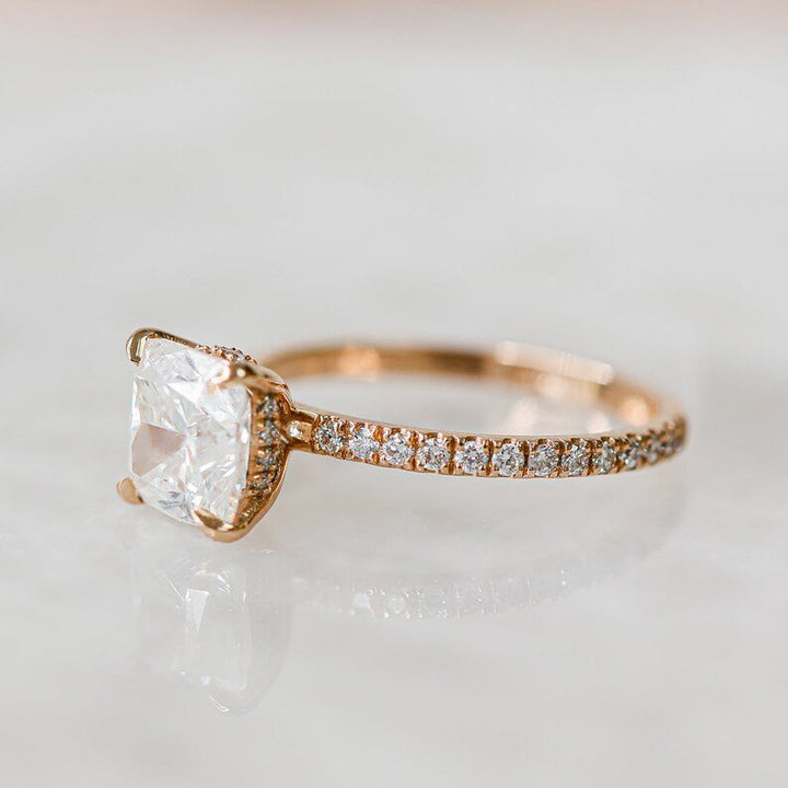 Shop cushion cut solitaire lab grown diamond engagement ring online