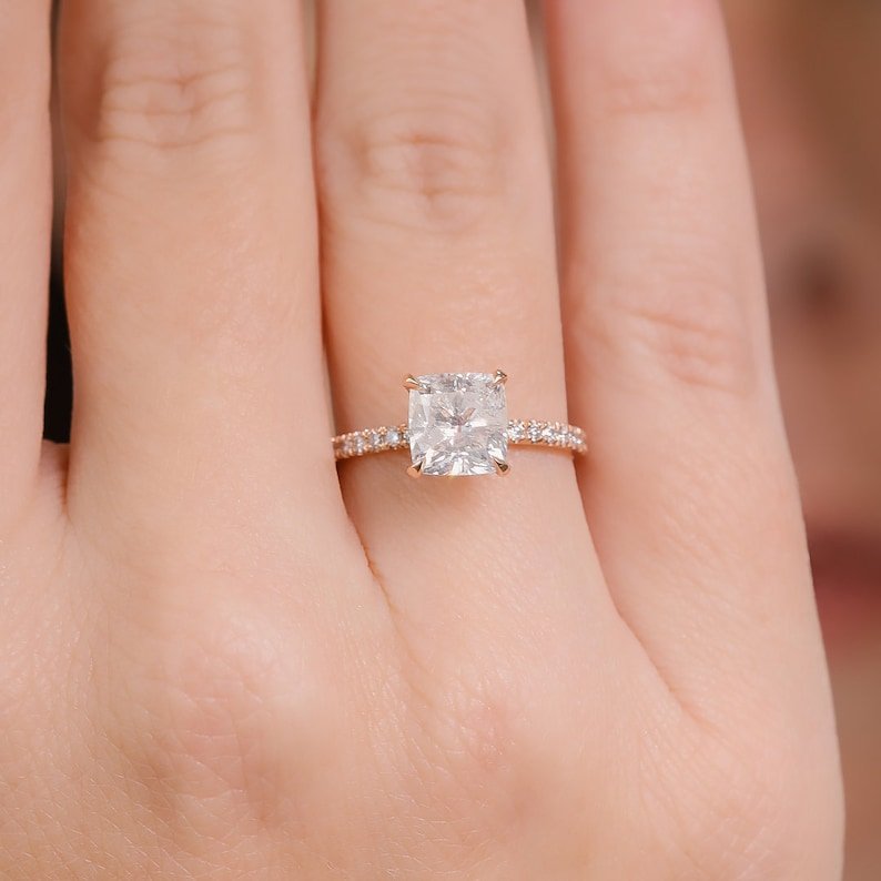 Shop cushion solitaire lab grown diamond engagement ring