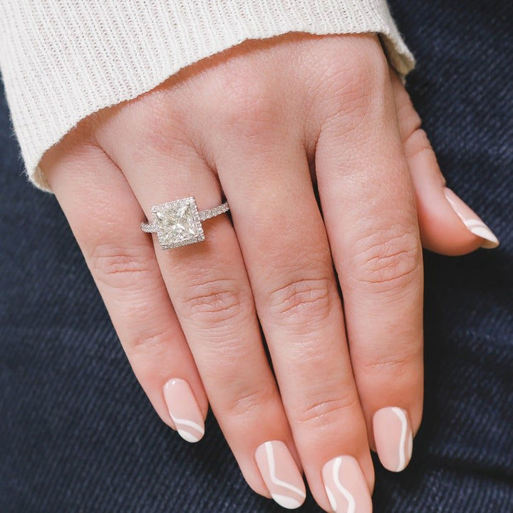 Shop the princess cut halo engagement ring collection online