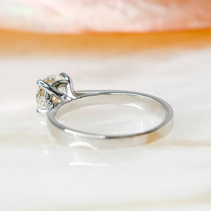 Premium round cut solitaire engagement ring crafted in solid gold