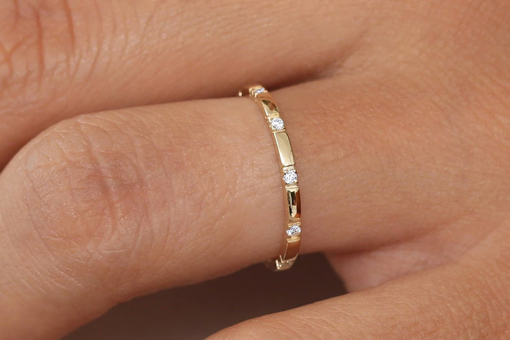 Round Cut Diamond Eternity Stackable Thin Band for Her - Doozy Diamonds