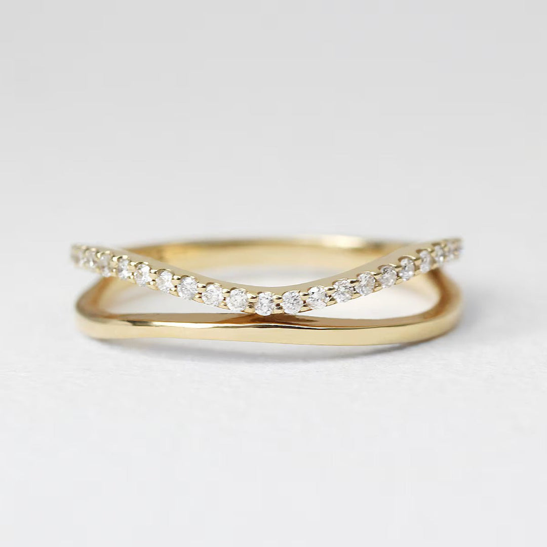 0.19CT Round Half Eternity lab grown diamonds Double Band For Women - Doozy Diamonds