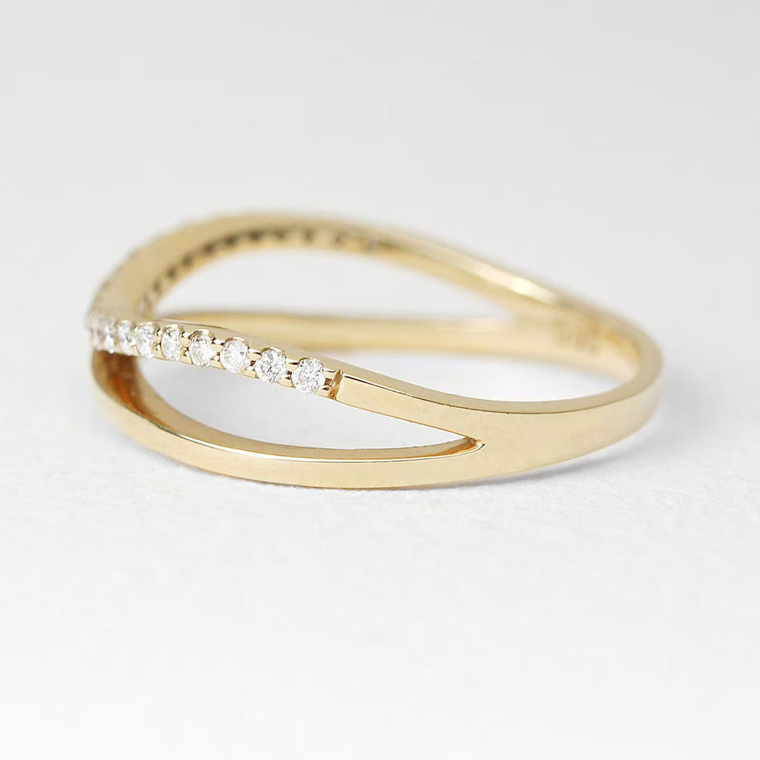 0.19CT Round Half Eternity lab grown diamonds Double Band For Women - Doozy Diamonds