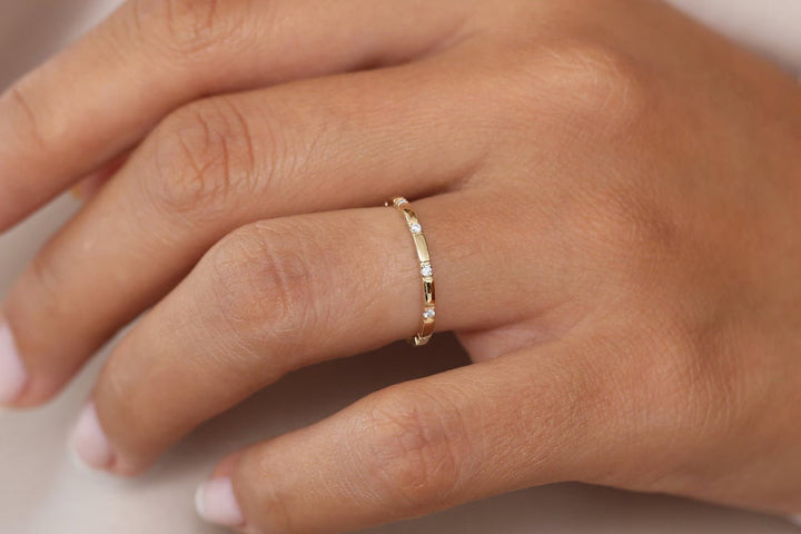Round Cut Diamond Eternity Stackable Thin Band for Her - Doozy Diamonds