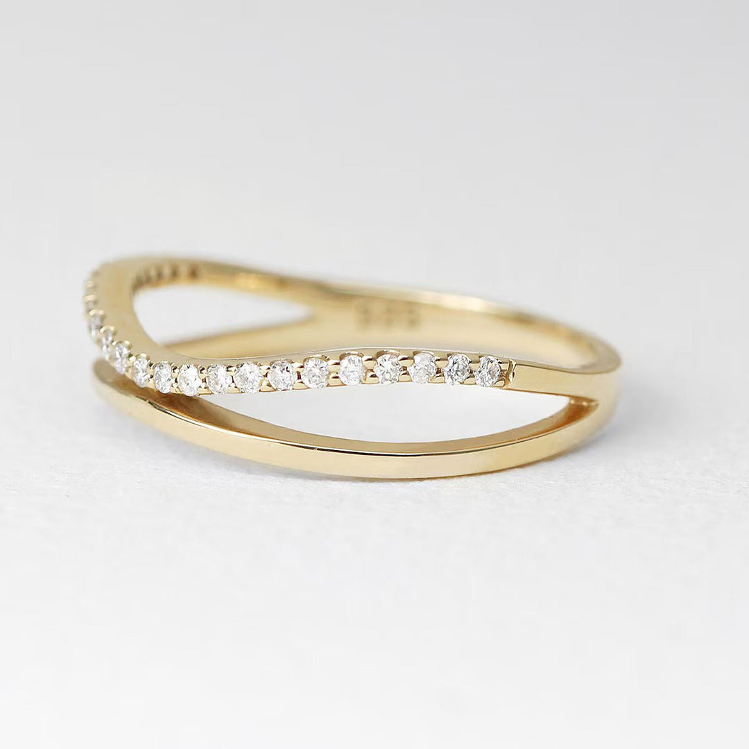 0.19CT Round Half Eternity lab grown diamonds Double Band For Women - Doozy Diamonds