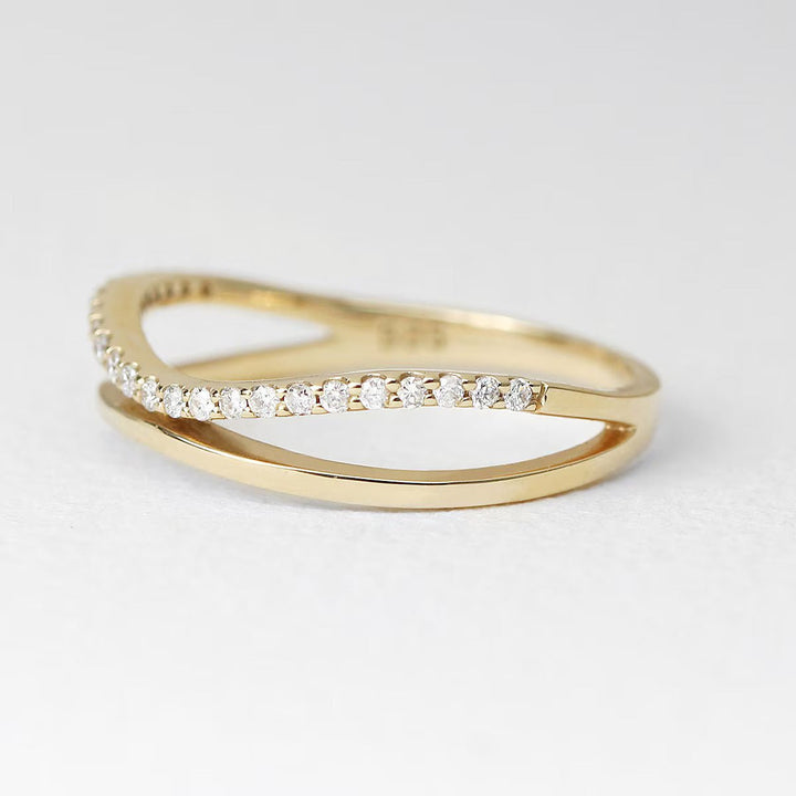 0.19CT Round Half Eternity lab grown diamonds Double Band For Women - Doozy Diamonds