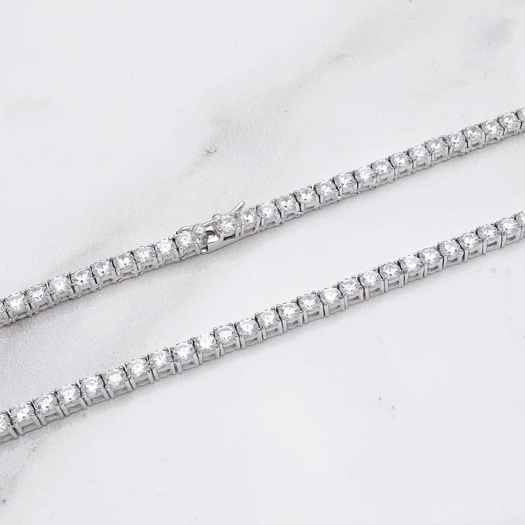 Round Cut Diamond Tennis lab grown diamond Necklace Gift for Women - Doozy Diamonds