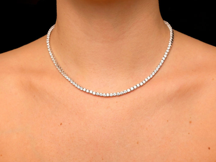 Round Cut Diamond Tennis lab grown diamond Necklace Gift for Women - Doozy Diamonds