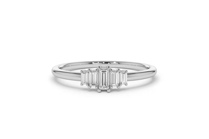Baguette Cut Diamond Five Stone Wedding Band - Doozy Diamonds