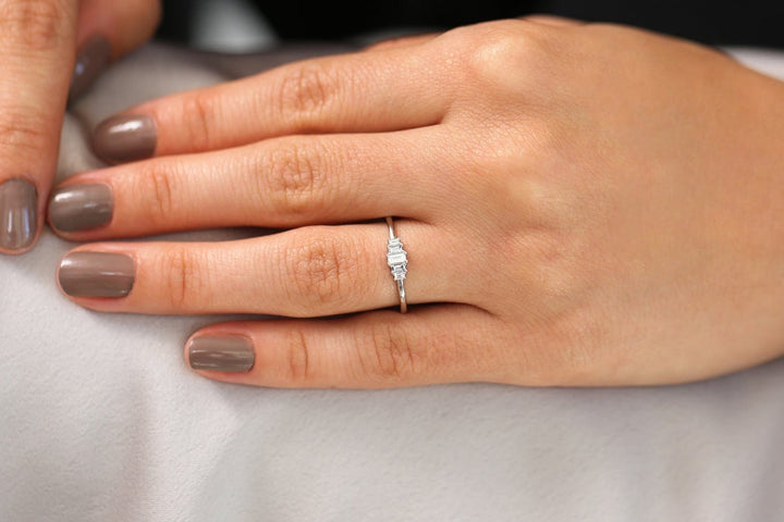 Baguette Cut Diamond Five Stone Wedding Band - Doozy Diamonds