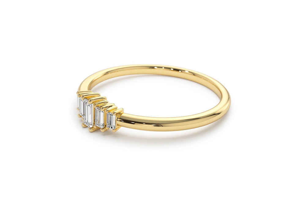 Baguette Cut Diamond Five Stone Wedding Band - Doozy Diamonds