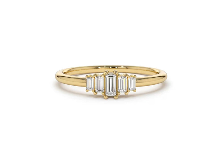 Baguette Cut Diamond Five Stone Wedding Band - Doozy Diamonds