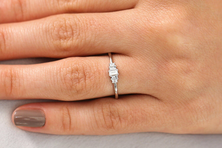 Baguette Cut Diamond Five Stone Wedding Band - Doozy Diamonds