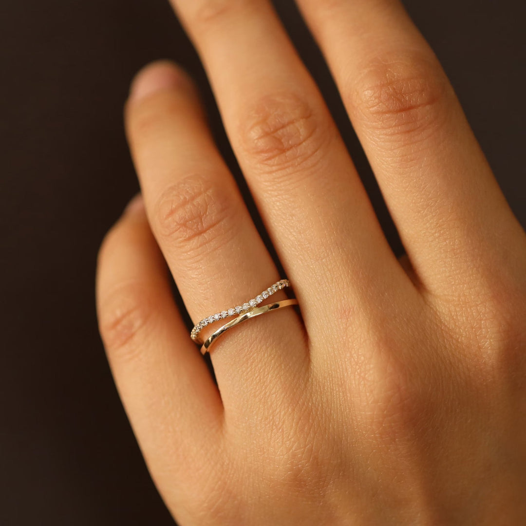 0.19CT Round Half Eternity lab grown diamonds Double Band For Women - Doozy Diamonds