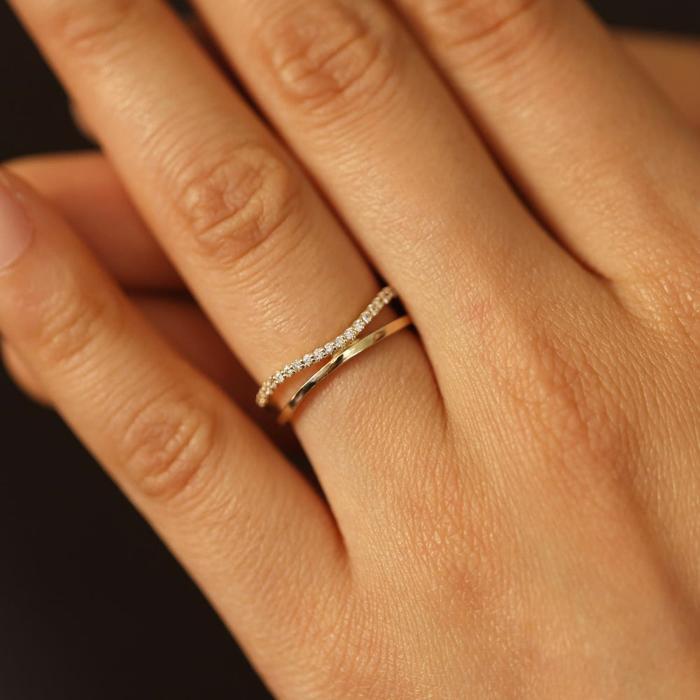 0.19CT Round Half Eternity lab grown diamonds Double Band For Women - Doozy Diamonds