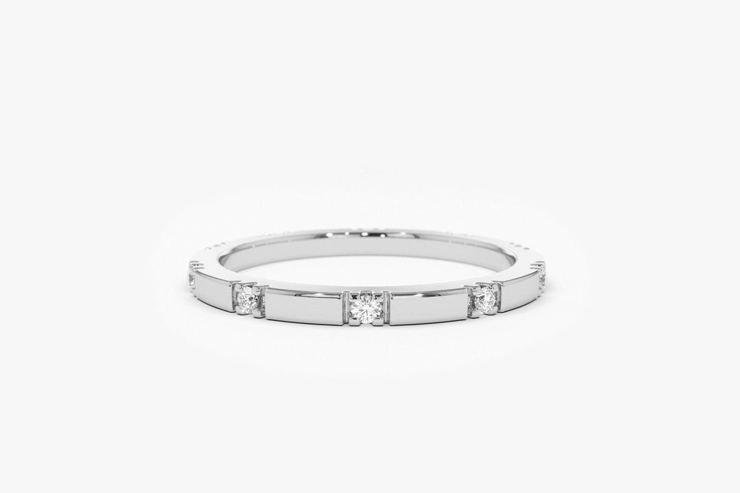 Round Cut Diamond Eternity Stackable Thin Band for Her - Doozy Diamonds