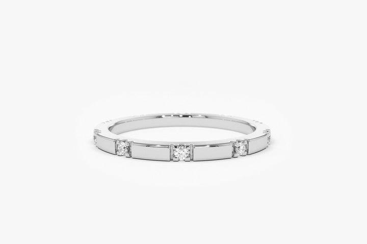 Round Cut Diamond Eternity Stackable Thin Band for Her - Doozy Diamonds