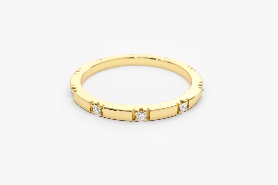 Round Cut Diamond Eternity Stackable Thin Band for Her - Doozy Diamonds