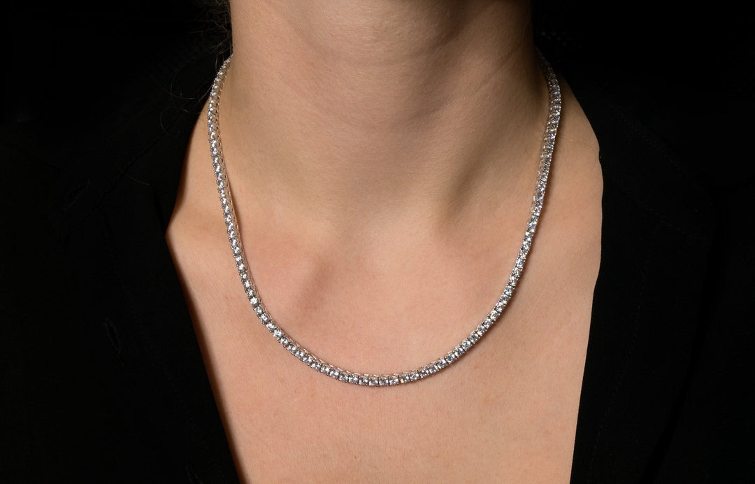 Round Cut Diamond Tennis lab grown diamond Necklace Gift for Women - Doozy Diamonds