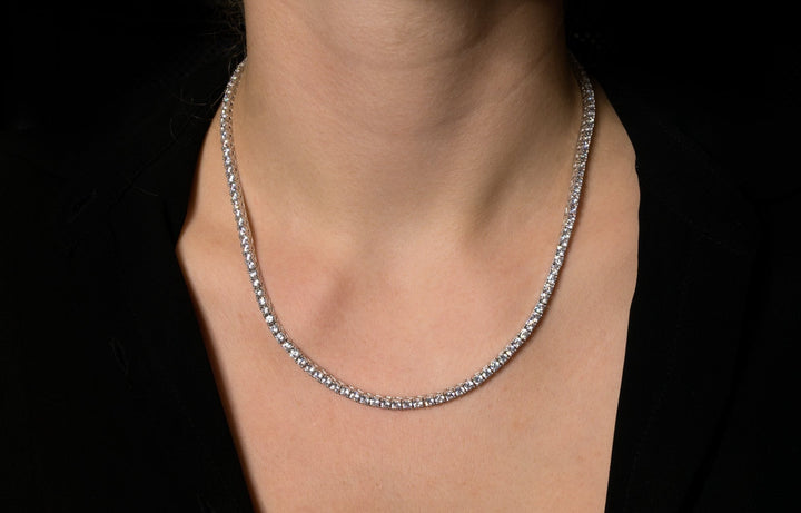 Round Cut Diamond Tennis lab grown diamond Necklace Gift for Women - Doozy Diamonds